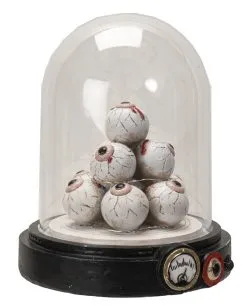 Beleuchteter Augenhügel Unter Glashaube 18cm -Halloween Tischdekoration Geschaft augenberg unter glaskuppel mit licht eye mound under glass dome with light halloween dekoration 54741 04