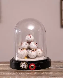 Beleuchteter Augenhügel Unter Glashaube 18cm -Halloween Tischdekoration Geschaft augenberg unter glaskuppel mit licht eye mound under glass dome with light halloween dekoration 54741 06