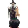 Böse Hexe Mit Katze & Hexenkessel Animatronic -Halloween Tischdekoration Geschaft boese hexe mit katze halloween animatronic halloween figur halloween dekoration 28023
