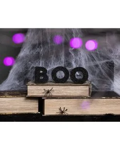 Schwarze Glitzer Holz Deko Boo -Halloween Tischdekoration Geschaft boo glitzer standdeko glitter boo block decor buchstaben aufsteller halloween 53043 3