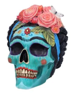 Calavera De Azucar Totenschädel 19cm -Halloween Tischdekoration Geschaft calavera de azucar totenkopf calavera de azucar skull dia de los muertos figur 54563 03