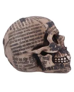 Dracula Totenkopf Mit Bram Stoker Zitaten -Halloween Tischdekoration Geschaft dracula totenschaedel mit bram stoker zitaten vampir totenkopf gothic deko halloween tischdeko 50770 04