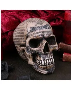 Dracula Totenkopf Mit Bram Stoker Zitaten -Halloween Tischdekoration Geschaft dracula totenschaedel mit bram stoker zitaten vampir totenkopf gothic deko halloween tischdeko 50770 05