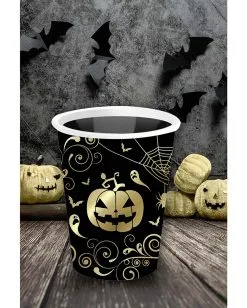 Extravagante Halloween Kürbis Pappbecher 6 St. -Halloween Tischdekoration Geschaft edle halloween kuerbis pappbecher noble halloween pumpkin paper cups elegante halloween tischdeko 53229 2