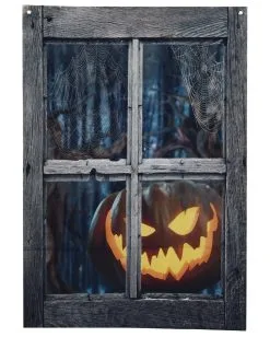 Fenster Illusion Mit Unheimlichem Halloween Kürbis 120cm