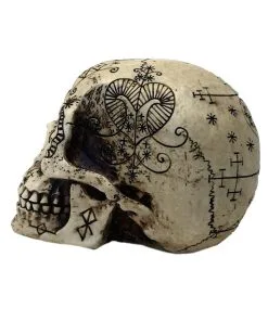 Fantasy Totenschädel Mit Mystic Muster -Halloween Tischdekoration Geschaft fantasy totenkopf mit mystic muster fantasy totenschaedel mit muster skeleton skull with tattoo pattern 39786 03