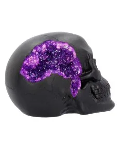 Geode Totenschädel Mit Violettem Gothic Glitter 14 Geode Totenschädel Mit Violettem Gothic Glitter -Halloween Tischdekoration Geschaft geode totenkopf mit violetten gothic glitzer geode skull with purple gothic glitter 39526 06