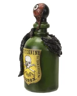 Giftflasche Mit Blutigem Augapfel & Krähe 20cm -Halloween Tischdekoration Geschaft giftflasche mit blutigem auge und schwarzem rabe poision bottle with bloody eyeball and raven gothic deko 54745 05