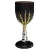 Skeletthand Weinglas Schwarz -Halloween Tischdekoration Geschaft gothic weinglas mit skeletthand und totenkoepfen schwarz gold gothic wineglass with skeleton hand und skulls black and gold