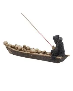Sensenmann Mit Fähre Räucherstäbchenhalter 11 Sensenmann Mit Fähre Räucherstäbchenhalter -Halloween Tischdekoration Geschaft grim reaper faehrmann raeucherstaebchenhalter grim reaper ferryman insence holder gothic deko 39254 04