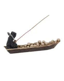 Sensenmann Mit Fähre Räucherstäbchenhalter 13 Sensenmann Mit Fähre Räucherstäbchenhalter -Halloween Tischdekoration Geschaft grim reaper faehrmann raeucherstaebchenhalter grim reaper ferryman insence holder gothic deko 39254 06