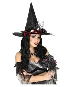 Schwarze Witwe Brautstrauß Mit Schwarzen & Roten Rosen -Halloween Tischdekoration Geschaft halloween brautstrauss mit schwarzen und roten rosen black widow bouquet with red and black roses 38618 02