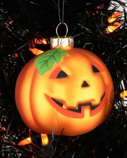 Halloween Jack O'Lantern Glas Christbaumkugel Ø7,6cm -Halloween Tischdekoration Geschaft halloween kuerbis glas weihnachtskugel halloween und horror weihnachtsdeko jack o lantern pumpkin hanging ornament 54760 4