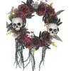 Halloween Türkranz Mit Vertrockneten Blüten & Totenschädel -Halloween Tischdekoration Geschaft halloween tuerkranz mit verbluehten blumen und totenkoepfen halloween wreath with dried flowers and skulls 39610 01