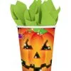 Pappbecher Mit Kürbis Motiv -Halloween Tischdekoration Geschaft halloween kuerbis pappbecher partybecher mit jack o lantern motiv 24590