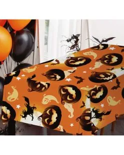 Tischdecke Happy Halloween Kürbis 8 Tischdecke Happy Halloween Kürbis -Halloween Tischdekoration Geschaft happy halloween kuerbis tischdecke happy halloween pumpkin tablecloth halloween deko kinder 53203 3