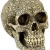 Totenkopf Mit Blütenmuster -Halloween Tischdekoration Geschaft horrorshop com totenkopf flowerpower totenschaedel mit bluetenmuster totenschaedel sammlerfigur 27092