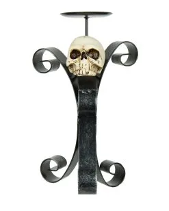 Kerzenhalter Mit Totenschädel -Halloween Tischdekoration Geschaft kerzenstaender mit totenkopf kerzenleuchter deko gothic dekoration halloween dekoration skull candle holder 36529 1