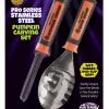 2-tlg. Kürbis Schnitzset 2 2-tlg. Kürbis Schnitzset -Halloween Tischdekoration Geschaft kuerbis schnitz set 2 tlg werkzeug fuer halloween kuerbis aushuellen pro pumpkin carving tools set 31284 1