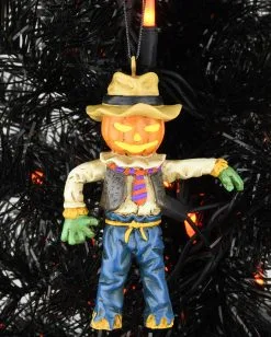 Kürbis Vogelscheuche Christbaumkugel 9,5cm -Halloween Tischdekoration Geschaft kuerbis vogelscheuche weihnachtskugel halloween und horror weihnachtsdeko scarecrow ornament 54755 6