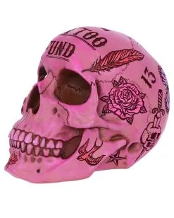 Pinke Tattoo Fund Totenschädel Spardose -Halloween Tischdekoration Geschaft pinke tattoo fund totenkopf spardose pinke tattoo fund money box totenschaedel geschenkartikel 54552 02