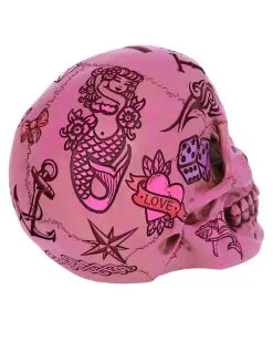 Pinke Tattoo Fund Totenschädel Spardose -Halloween Tischdekoration Geschaft pinke tattoo fund totenkopf spardose pinke tattoo fund money box totenschaedel geschenkartikel 54552 04