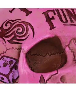 Pinke Tattoo Fund Totenschädel Spardose -Halloween Tischdekoration Geschaft pinke tattoo fund totenkopf spardose pinke tattoo fund money box totenschaedel geschenkartikel 54552 05