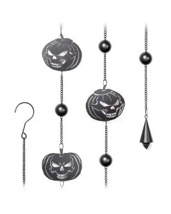 Totenschädel Kürbis Windspiel Hängedeko 9 Totenschädel Kürbis Windspiel Hängedeko -Halloween Tischdekoration Geschaft pumpkin skull metall windspiel halloween und gothic wohnungsdeko und homeware alchemy england pumpkins skull wind chime 52748