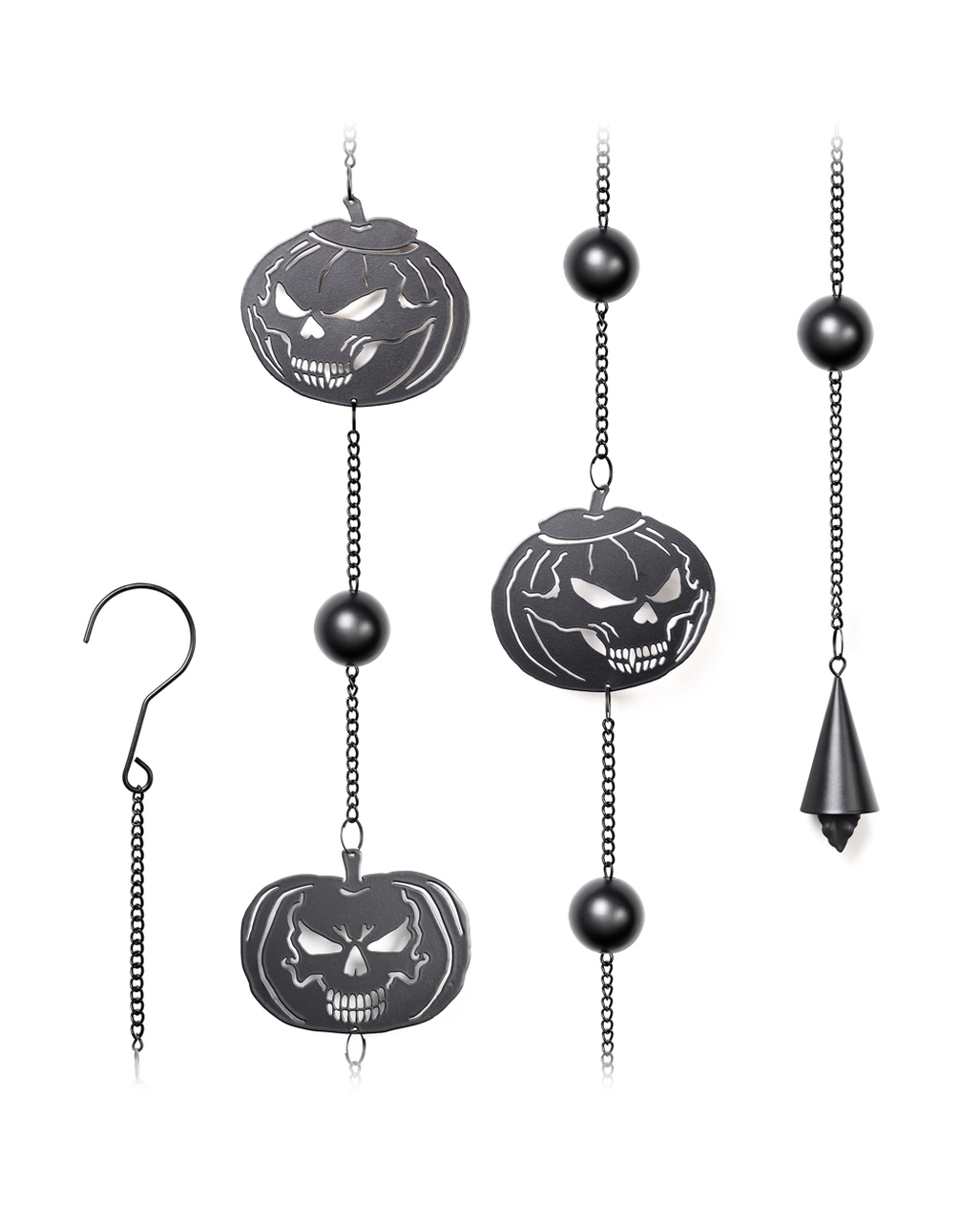 Totenschädel Kürbis Windspiel Hängedeko 6 Totenschädel Kürbis Windspiel Hängedeko – Bild 4