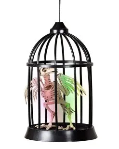 Krähen Skelett Im Käfig Halloween Animatronic -Halloween Tischdekoration Geschaft raben skelett im kaefig halloween animatronic raven in cage animatronic halloween dekoration 51447 03