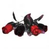 Schwarz/rote Rosen Set -Halloween Tischdekoration Geschaft rosen set schwarz rot kuenstliche rosen unechte blumen schwarze rose rote rose dunkle rosen duestere blumen stoffblumen set rosen aus stoff stoffblumen 21339