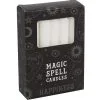 Weiße "Glücklichsein" Hexenkerzen 12 St. -Halloween Tischdekoration Geschaft schwarze gluecklichsein zauberkerzen white happiness spell candles gothic deko 50674 01