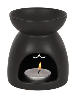 Schwarze Katze Duftöl Brenner -Halloween Tischdekoration Geschaft schwarze katze duftoel lampe black cat cut out oil burner halloween tischdeko 50804 02