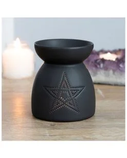 Schwarzer Pentagramm Duftöl Brenner -Halloween Tischdekoration Geschaft schwarze pentagram duftoel lampe schwarzer pentagram duftoel brenner black pentagram fragrance oil lamp 50641 03