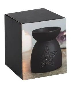 Schwarzer Pentagramm Duftöl Brenner -Halloween Tischdekoration Geschaft schwarze pentagram duftoel lampe schwarzer pentagram duftoel brenner black pentagram fragrance oil lamp 50641 04