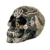 Schwarzer Kelten Totenschädel Mit Goldenen Tribals 20cm -Halloween Tischdekoration Geschaft schwarzer celtic totenkopf mit tribals als motiv black skull with golden tribals as design 54667 01