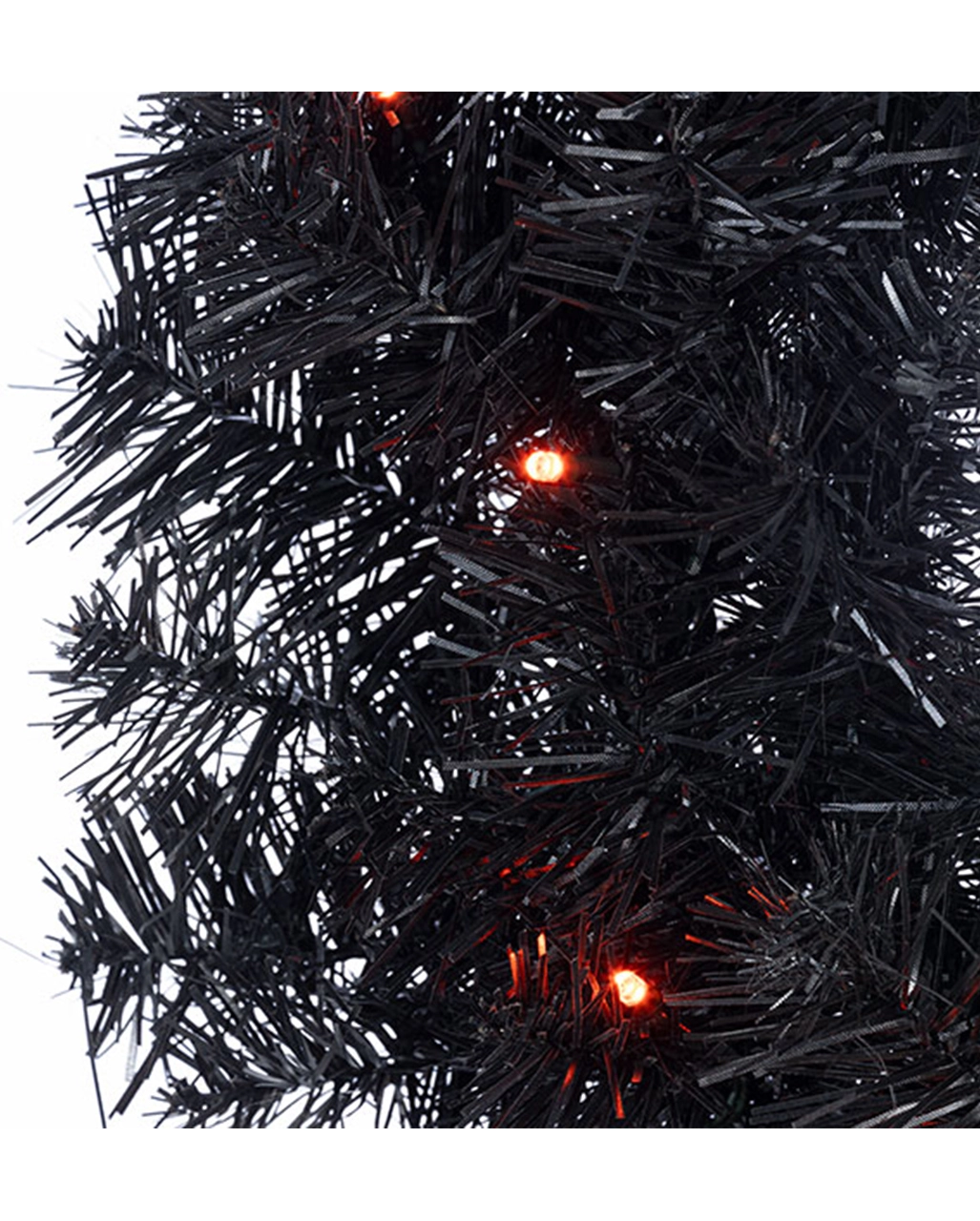 Halloween Kranz Mit LED Schwarz-orange 60cm 4 Halloween Kranz Mit LED Schwarz-orange 60cm – Bild 2