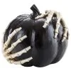 Kürbis Mit Greifenden Skeletthänden Schwarz -Halloween Tischdekoration Geschaft schwarzer kuerbis mit skeletthaenden black pumpkin with skeleton hands halloween kuerbis deko 54694