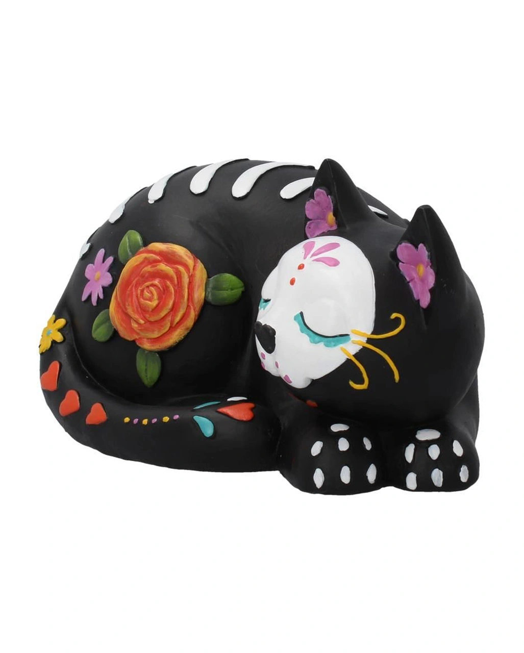 Schlafende Sugar Skull Katze 22cm 4 Schlafende Sugar Skull Katze 22cm – Bild 2