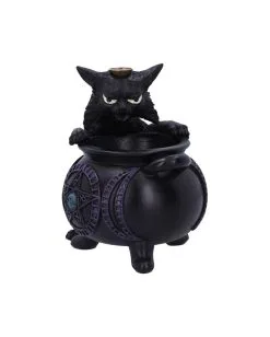 Spite's Hexenkessel Backflow Räucherkegelhalter -Halloween Tischdekoration Geschaft spites hexenkessel raeucherkegelhalter gothic und halloween wohnungsdeko cat with cauldron backflow incense burner 51792 3