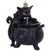 Spite's Hexenkessel Backflow Räucherkegelhalter -Halloween Tischdekoration Geschaft spites hexenkessel raeucherkegelhalter gothic und halloween wohnungsdeko cat with cauldron backflow incense burner 51792 7