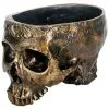 Goldene Totenschädel Pflanzenschale -Halloween Tischdekoration Geschaft totenkopf pflanzenschale gold skull planter gothic blumentopf halloween pflanzgefaess 52736