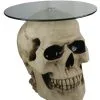 Totenschädel Tisch Mit Glasplatte 56,5cm -Halloween Tischdekoration Geschaft totenkopf tisch mit runder glasplatte totenschaedel tisch mit runder glasplatte skull table with round glass plate 54783 01