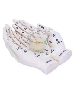 Weiße Chiromantie-Hände Teelichthalter -Halloween Tischdekoration Geschaft weisse handlese haende kerzenhalter weisse chiromantie haende teelichthalter 51058 03