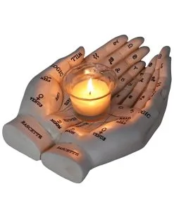 Weiße Chiromantie-Hände Teelichthalter -Halloween Tischdekoration Geschaft weisse handlese haende kerzenhalter weisse chiromantie haende teelichthalter 51058 06