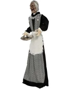 Zombie Dienstmagd Mit Licht & Sound 155cm -Halloween Tischdekoration Geschaft zombie dienstmaedchen mit licht und sound 155cm zombie maid with light and sound halloween animatronics 53364 2