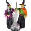 2 Kochende Hexenschwestern Mit Kessel 180cm -Halloween Tischdekoration Geschaft zwei kochende hexenschwestern mit hexenkessel halloween animatronic cooking witches with cauldron 51760 01